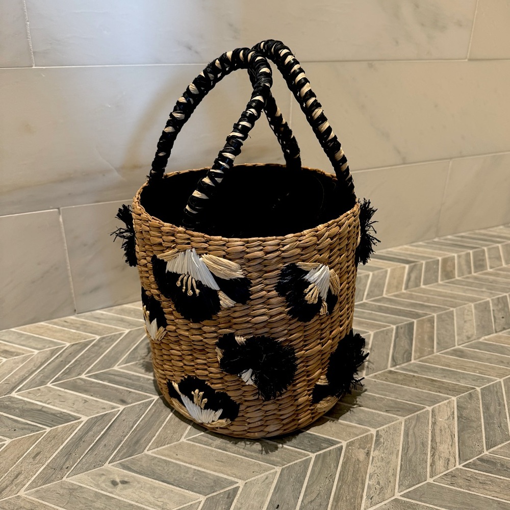 Aranaz straw tassel bucket bag - Picture 2 of 12